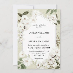 Invitación Personalizado Beige Gray Orquídea Blanco Boda del 