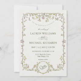 Invitación Personalizado Beige Gray Y Ellos Vivían Boda