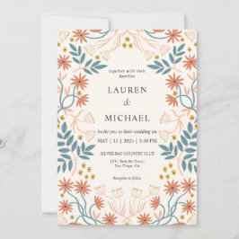 Invitación Personalizado Beige Peach Peach Terracotta Blossom