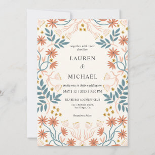 Invitación Personalizado Beige Peach Peach Terracotta Blossom