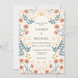 Invitación Personalizado Beige Peach Peach Terracotta Blossom