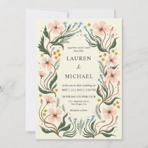 Invitación Personalizado Beige Peach Peach Wonderland Boda fl