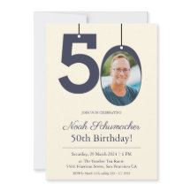 Personalizado beige y crema foto 50 cumpleaños