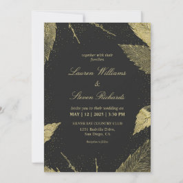Invitación Personalizado Black Golden Winter deja Boda