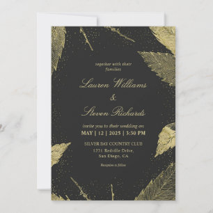Invitación Personalizado Black Golden Winter deja Boda