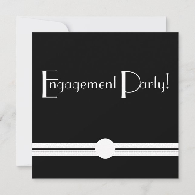 Invitación Personalizado blanco y negro del art déco del (Anverso)