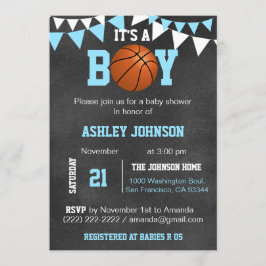 Invitación Personalizado Blue Boy Baloncesto Bebé Invitacione