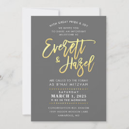 Invitación PERSONALIZADO B'nai Mitzvah imitación nombre del g