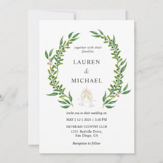 Invitación Personalizado Boda de color verde de agua verde bl