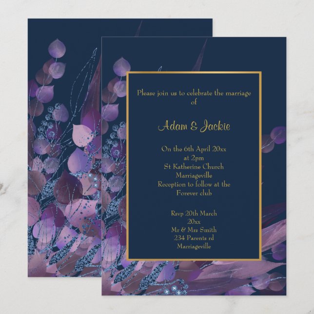 Invitación PERSONALIZADO BODA de EUCALYPTUS (Anverso / Reverso)