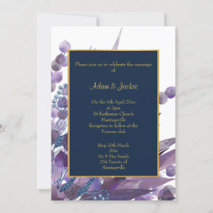 Invitación PERSONALIZADO BODA de EUCALYPTUS NAVY WHITE
