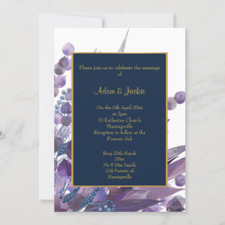 Invitación PERSONALIZADO BODA de EUCALYPTUS NAVY WHITE