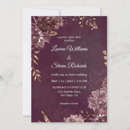 Invitación Personalizado Boda de flores de chocolate morado o