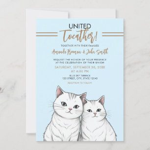 Invitación Personalizado Boda de gatos de color marrón y blan