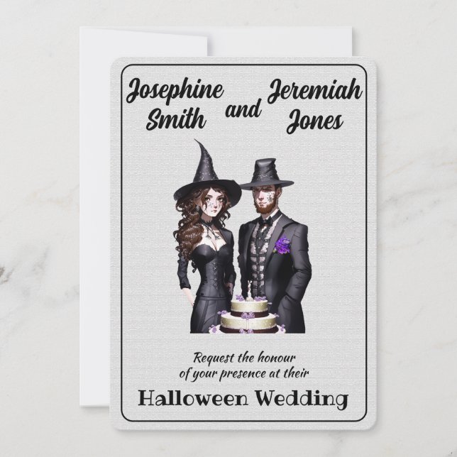 Invitación Personalizado Boda de Halloween gótico (Anverso)