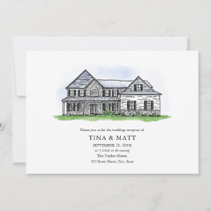 Invitación Personalizado Boda de Ilustracion dibujado a mano