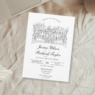 Invitación Personalizado Boda de Ilustracion Manor de la Casa