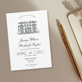 Invitación Personalizado Boda de Ilustracion Manor de la Casa
