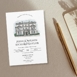 Invitación Personalizado Boda de Ilustracion Manor de la Casa