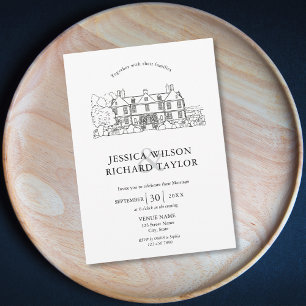 Invitación Personalizado Boda de Ilustracion Manor de la Casa