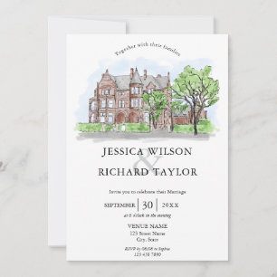 Invitación Personalizado Boda de Ilustracion Manor de la Casa