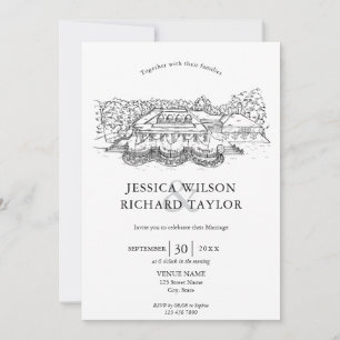 Invitación Personalizado Boda de Ilustracion Manor de la Casa