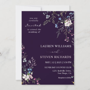 Invitación Personalizado Boda de la Flor Blanca Azul de la Ma