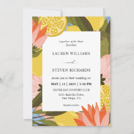 Invitación Personalizado Boda de la floración de limón amaril
