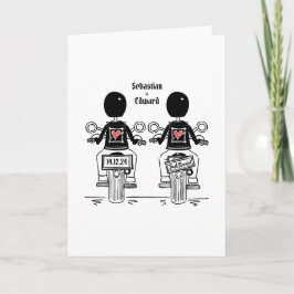 Invitación Personalizado Boda de la noche de dos motociclista