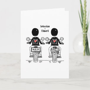 Invitación Personalizado Boda de la noche de dos motociclista