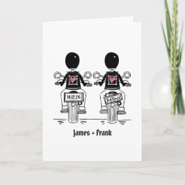 Invitación Personalizado Boda de la noche de dos motociclista