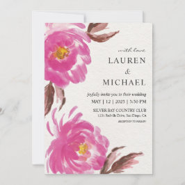 Invitación Personalizado Boda de Peonies de White Bank