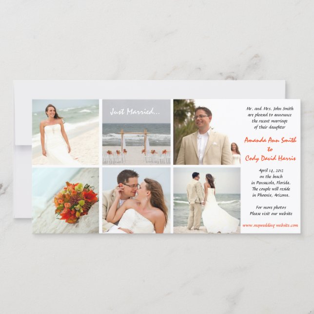 Invitación personalizado Boda fotográfico (Anverso)