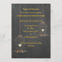 Personalizado BODA RUSTIC BIRDCAGE CHALKBOARD