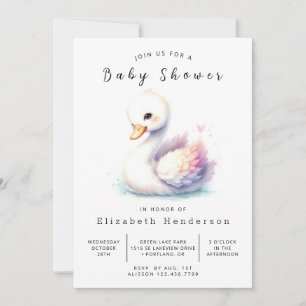 Invitación Personalizado bohemio Swan Baby Shower
