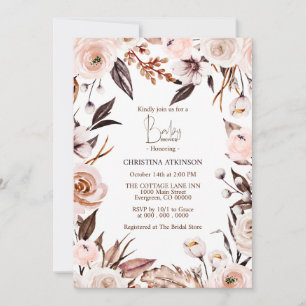 Invitación Personalizado Boho Nature Wildflower Foto Baby Sho