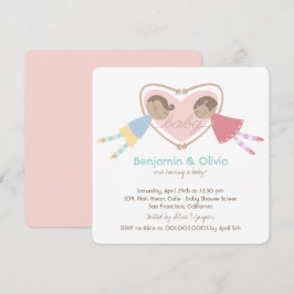 Invitación Personalizado Boy Hearts Chica Parejas de Amor Bab