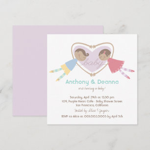 Invitación Personalizado Boy Hearts Chica Parejas de Amor Bab