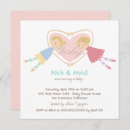 Invitación Personalizado Boy Hearts Chica Parejas de Amor Bab