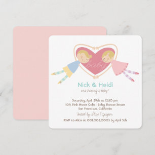 Invitación Personalizado Boy Hearts Chica Parejas de Amor Bab