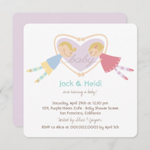 Invitación Personalizado Boy Hearts Chica Parejas de Amor Bab