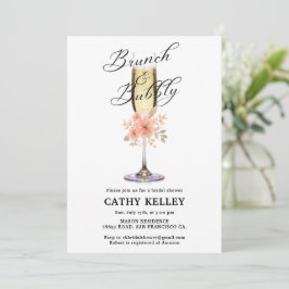 Invitación Personalizado Branch y Bubbly Bridal Shower