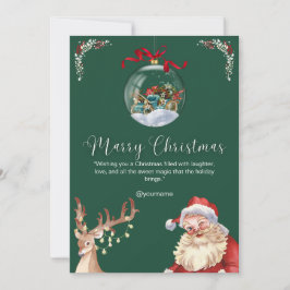 Invitación Personalizado Branded Green White New Marry Navida