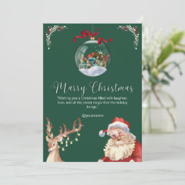 Invitación Personalizado Branded Green White New Marry Navida