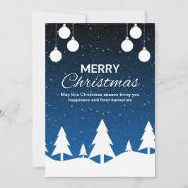 Invitación Personalizado Branded White & Blue Merry Christmas