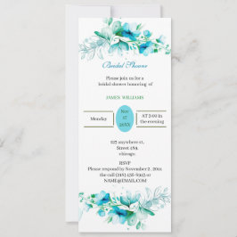Invitación Personalizado Bridal Shower Blue Flower