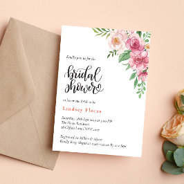 Invitación Personalizado Bridal Shower Floral Agua verde