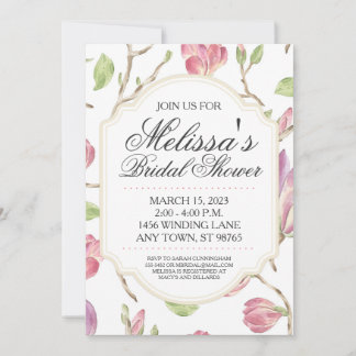 Invitación Personalizado Bridal Shower Invite, acuarela Flora