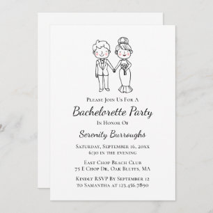 Invitación Personalizado Bride Groom Whimsical Bachelorette P