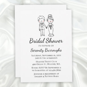 Invitación Personalizado Bride Groom Whimsical Bridal Shower